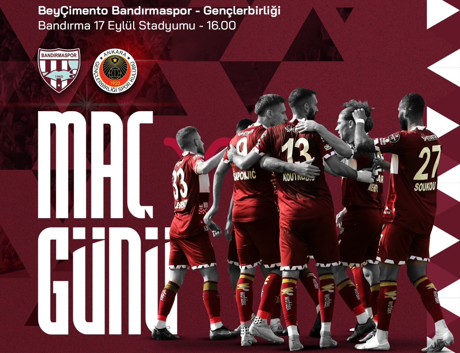Bandırmaspor Spor Toto 1.Lig'de sezonun son karşılaşmasında evinde Gençlerbirliği'ni konuk edecek. Bandırmaspor bugün 16.00'da gerçekleşecek karşılaşmada taraftarları statda görmek istiyor.
