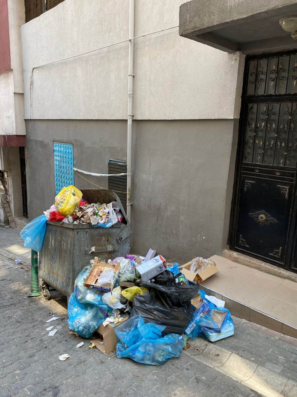 Balıkesir'in Bandırma ilçesinde biriken çöplerin toplanmaması ve çöp konteynerlerinin pis olması vatandaşların tepkisine neden oluyor.