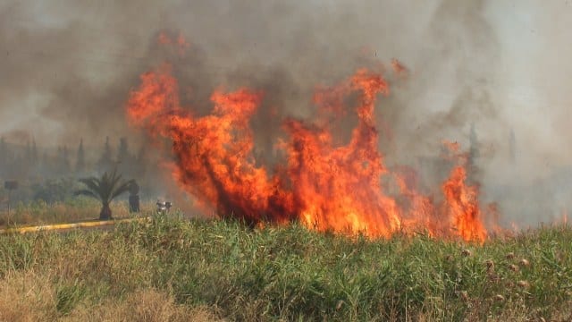 Burhaniye ilçesinde, sigara izmaritinden çıktığı sanılan anız yangını sazlık alana sıçrarken, bir süre Burhaniye-Edremit kavşağının trafiğe kapanmasına neden oldu.