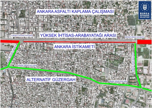 Bursa Büyükşehir Belediyesi, yapacağı asfalt çalışmaları sebebiyle trafiğe kapanacak yolu duyurdu.