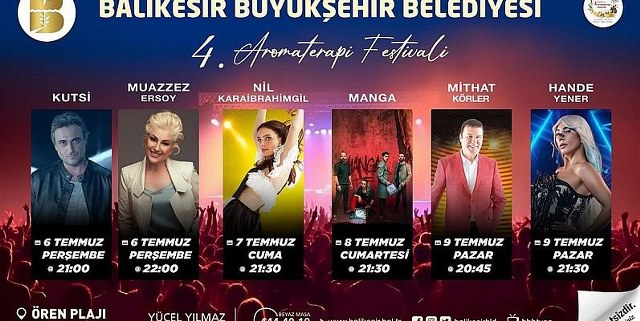 Balıkesir Sivil Toplum Platformu adlı bir oluşum, Balıkesir Büyükşehir Belediyesi'nin 4. Aromaterapi Festivali kapsamında Burhaniye'nin Ören Plajı'nda düzenleyeceği konserler üzerinden