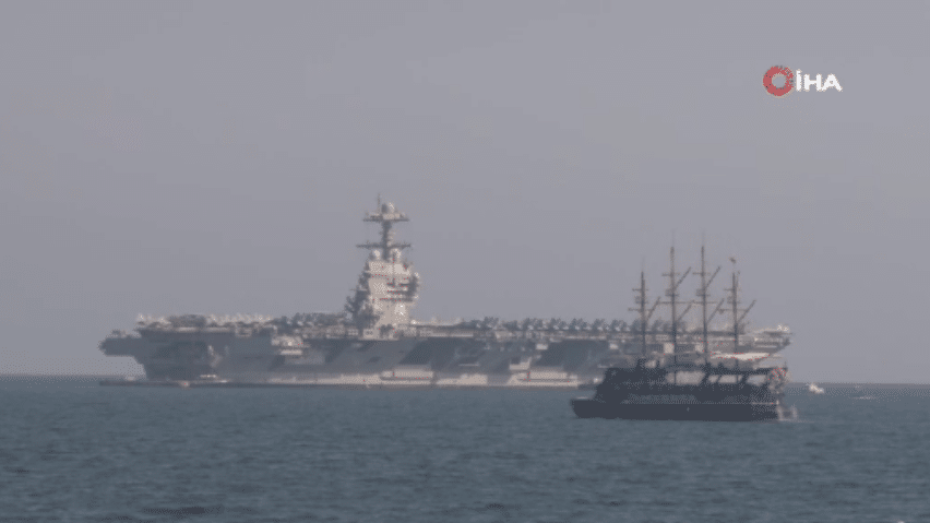 ABD Donanması’nın en yeni uçak gemisi USS Gerald R. Ford (CVN 78) ve gemide görevli 12. Uçak Gemisi Taarruz Grubu (Carrier Strike Group-CSG) Antalya Körfezi’ne demirledi.