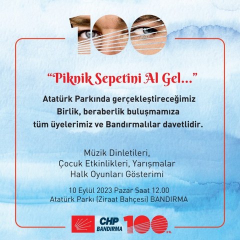 Cumhuriyet Halk Partisi, 100. kuruluş yıl dönümleri kapsamında çeşitli etkinlikler düzenliyor.