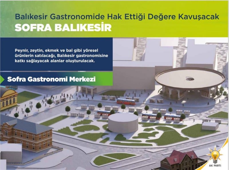 Balıkesir Büyükşehir Belediye Başkanı Yücel Yılmaz, gar önü Cumhuriyet Meydanı projesi sayesinde şehre; yer altı otoparkları, Fabrika Kültür Sanat Merkezi, Sofra Balıkesir’i, sanat merkezi, Atatürk ve Milli Mücadele Müzesi’ni kazandıracaklarını söyledi.