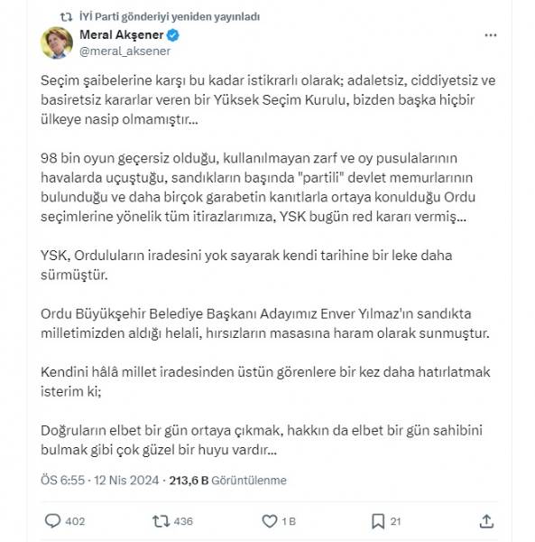 YSK, İyi Parti