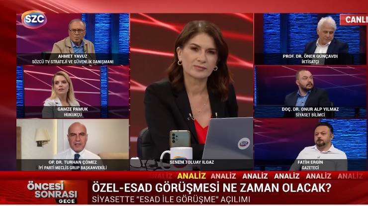 Turhan Çömez, İYİ Parti, Erdoğan, Esad, Suriye, mülteci sorunu, dış politika, iç politika, Sözcü TV, Cenevre Konvansiyonu, geri kabul anlaşması