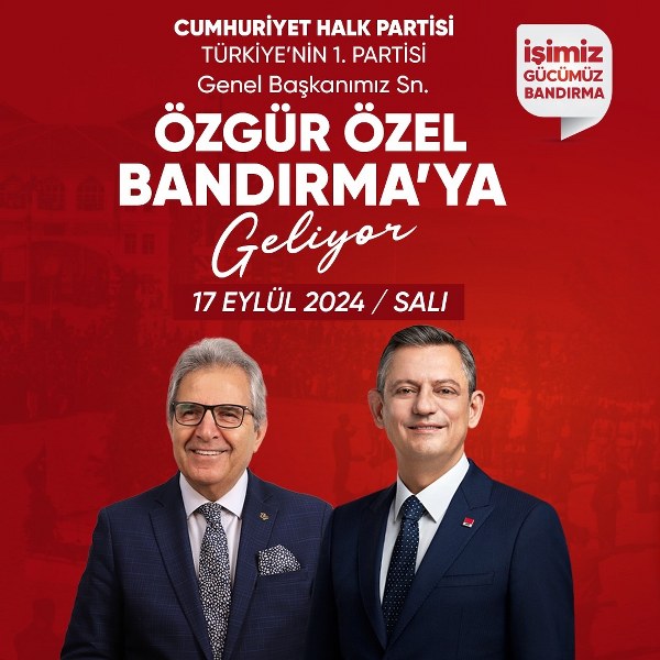 Bandırma’nın düşman işgalinden kurtuluşunun 102. yılı, CHP Genel Başkanı Özgür Özel’in katılımıyla kutlanacak. İki gün sürecek etkinliklerde fotoğraf sergileri, söyleşiler ve konserler düzenlenecek. Bandırma Belediyesi