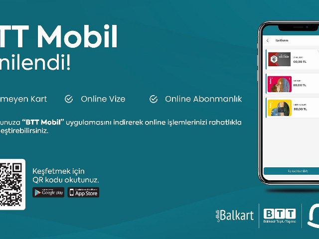 Balıkesir Büyükşehir Belediyesi'ne bağlı BTT A.Ş., "BTT Mobil" uygulamasıyla toplu taşımada dijitalleşme adımı attı. Uygulama sayesinde BALKART bakiyesi yüklenebiliyor, online vize ve abonman işlemleri kolaylıkla yapılabiliyor.