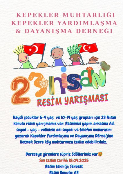 Kepekler'de 23 Nisan’a Özel Resim Yarışması